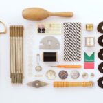 Knolling sewing supplies